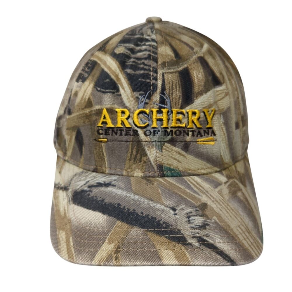 Archery Center of Montana Slideback Hat Camouflage Embroidered 6 Panel Stitches